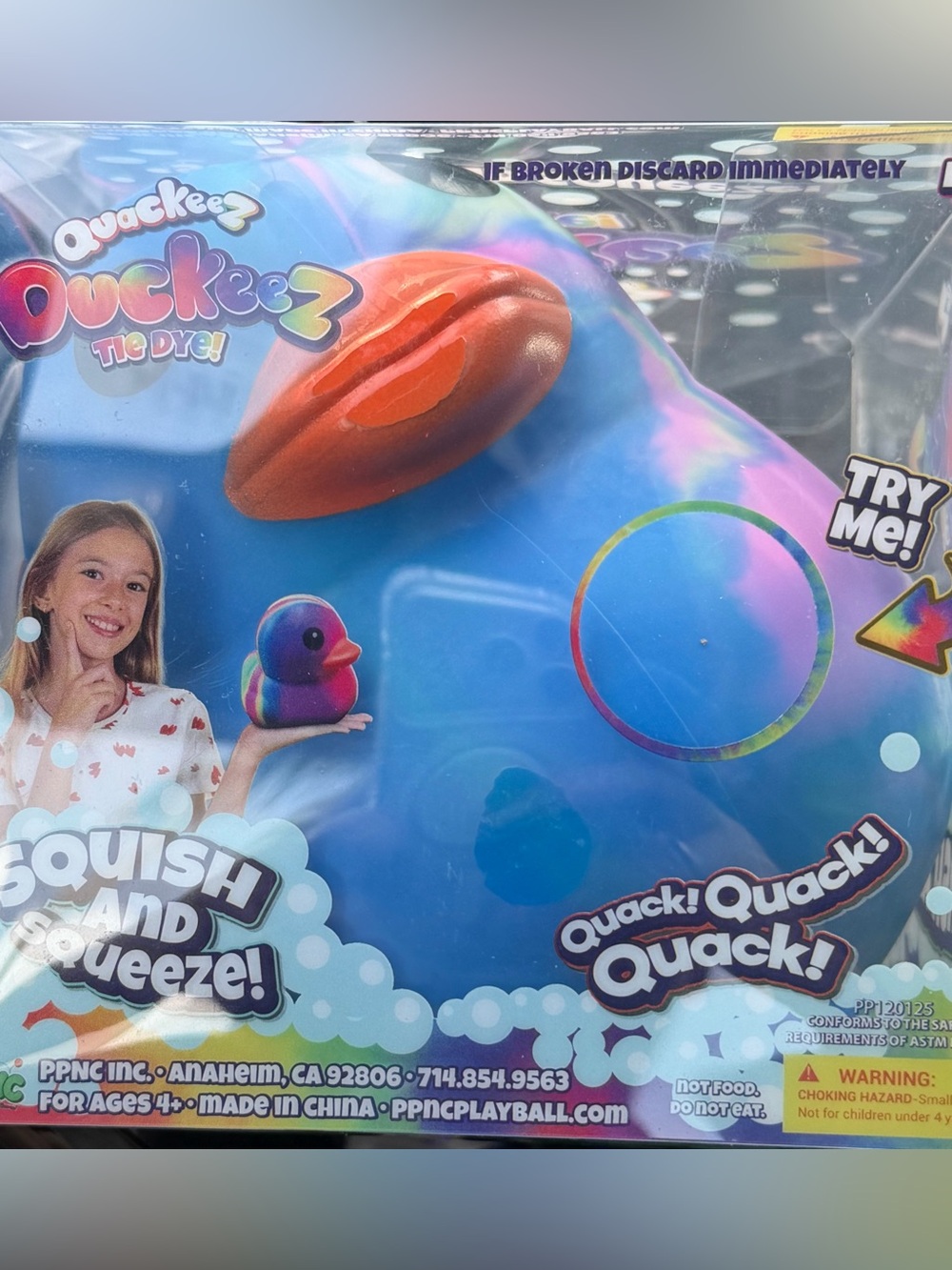 Squinkeez Tie Dye Squish Duck Toy New Viral Edition - Picture 2 of 5